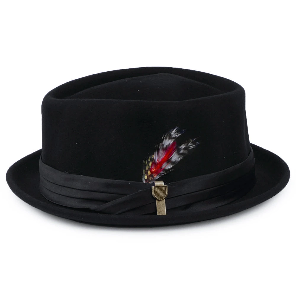 Brixton Hats Stout Wool Felt Pork Pie Hat - Black - Image 2