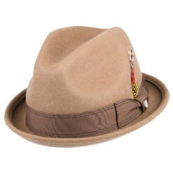 Brixton Hats Gain Wool Felt Trilby Hat - Khaki