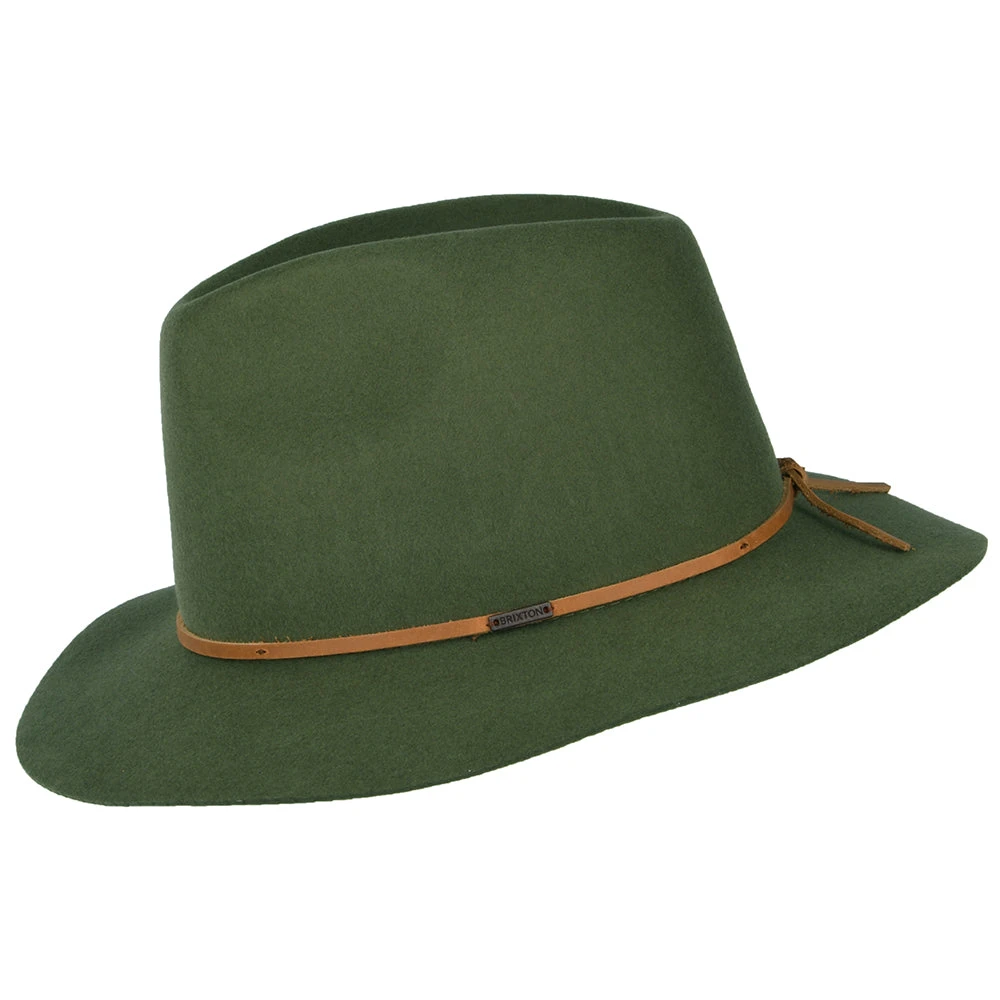Brixton Hats Wesley Wool Felt Fedora Hat - Olive - Image 2