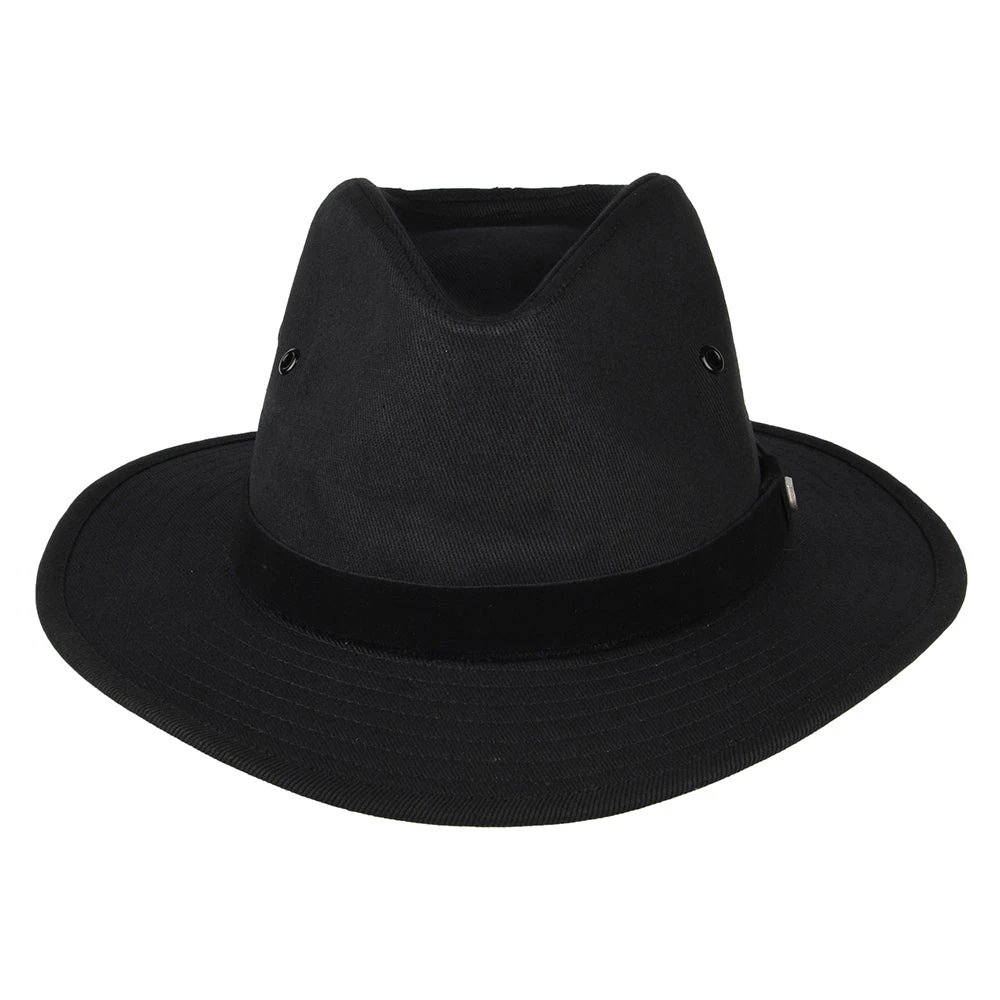 Brixton Hats Messer X Adventure Water Repellent Cotton Fedora Hat - Black - Image 3