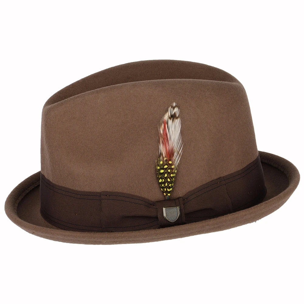 Brixton Hats Gain Wool Felt Trilby Hat - Brown - Image 2