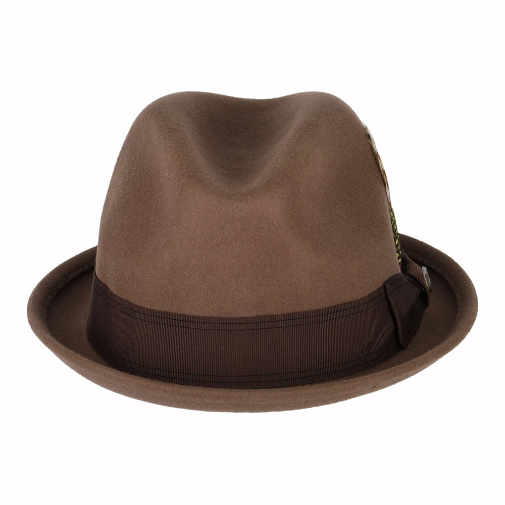 Brixton Hats Gain Wool Felt Trilby Hat - Brown - Image 3