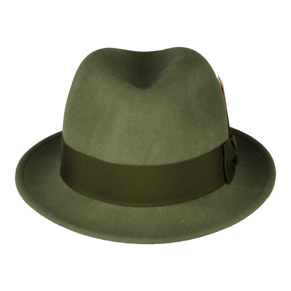 Bailey Hats Tino Crushable Trilby Hat - Olive - Image 3