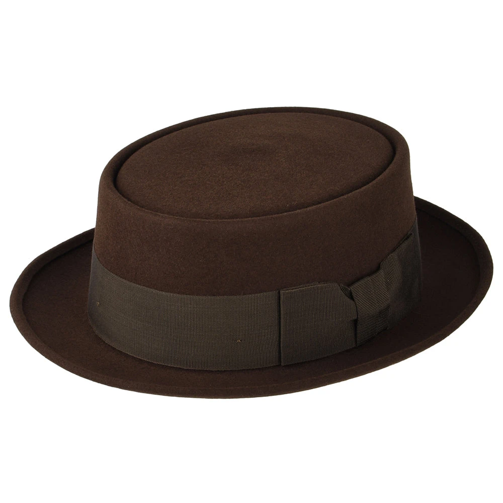 Christys Hats Monk Fur Felt Pork Pie Hat - Brown