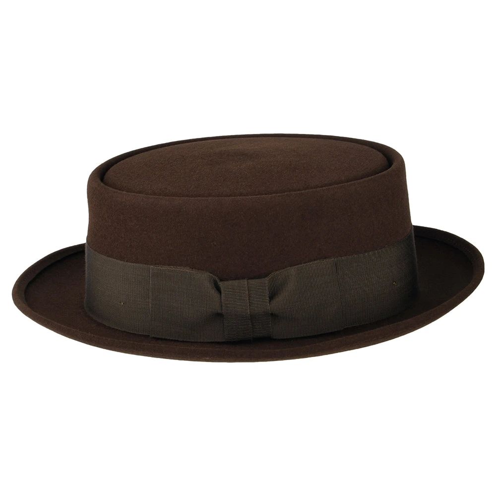Christys Hats Monk Fur Felt Pork Pie Hat - Brown - Image 2