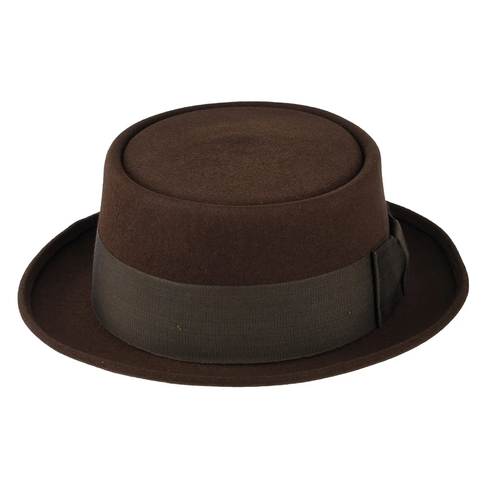 Christys Hats Monk Fur Felt Pork Pie Hat - Brown - Image 3