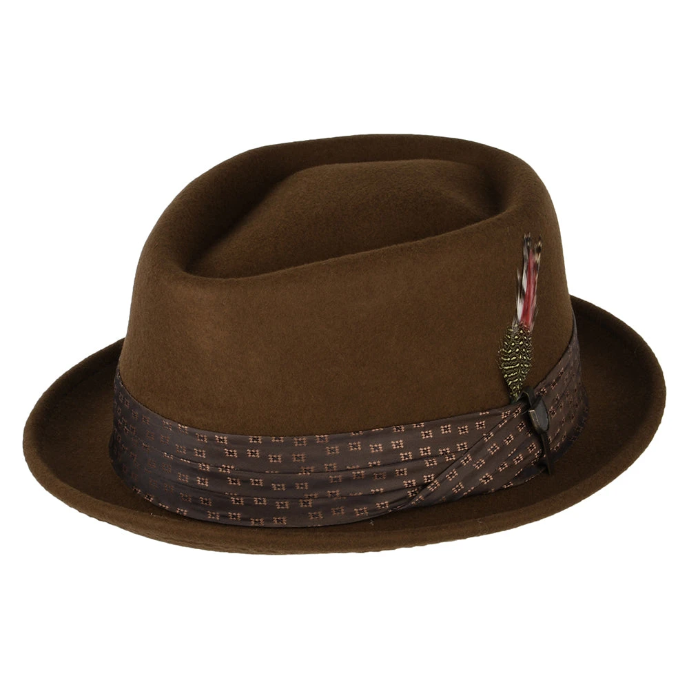 Brixton Hats Stout Wool Felt Pork Pie Hat - Coffee