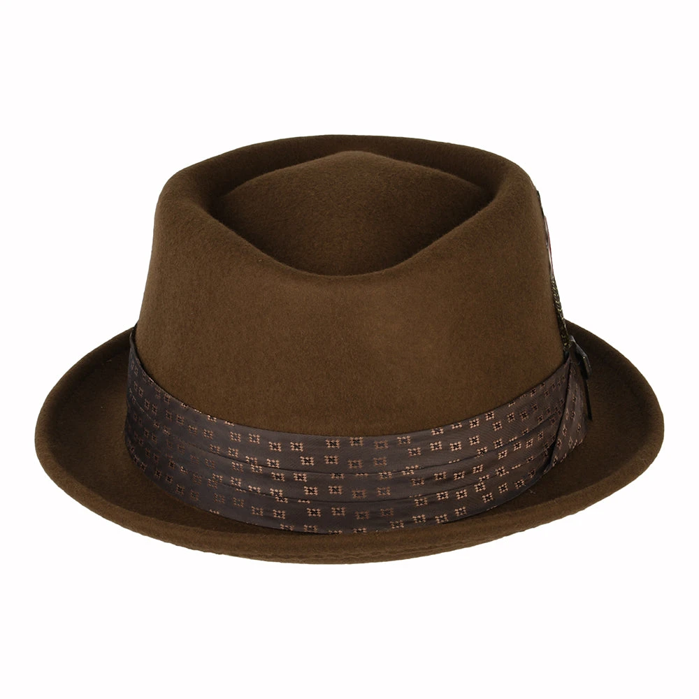 Brixton Hats Stout Wool Felt Pork Pie Hat - Coffee - Image 3