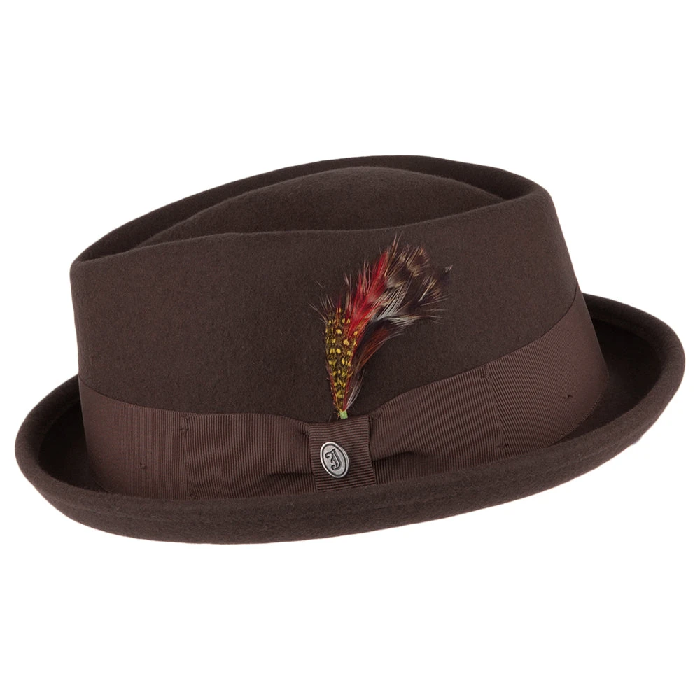 Jaxon & James Crushable Diamond Crown Pork Pie Hat - Brown - Image 2