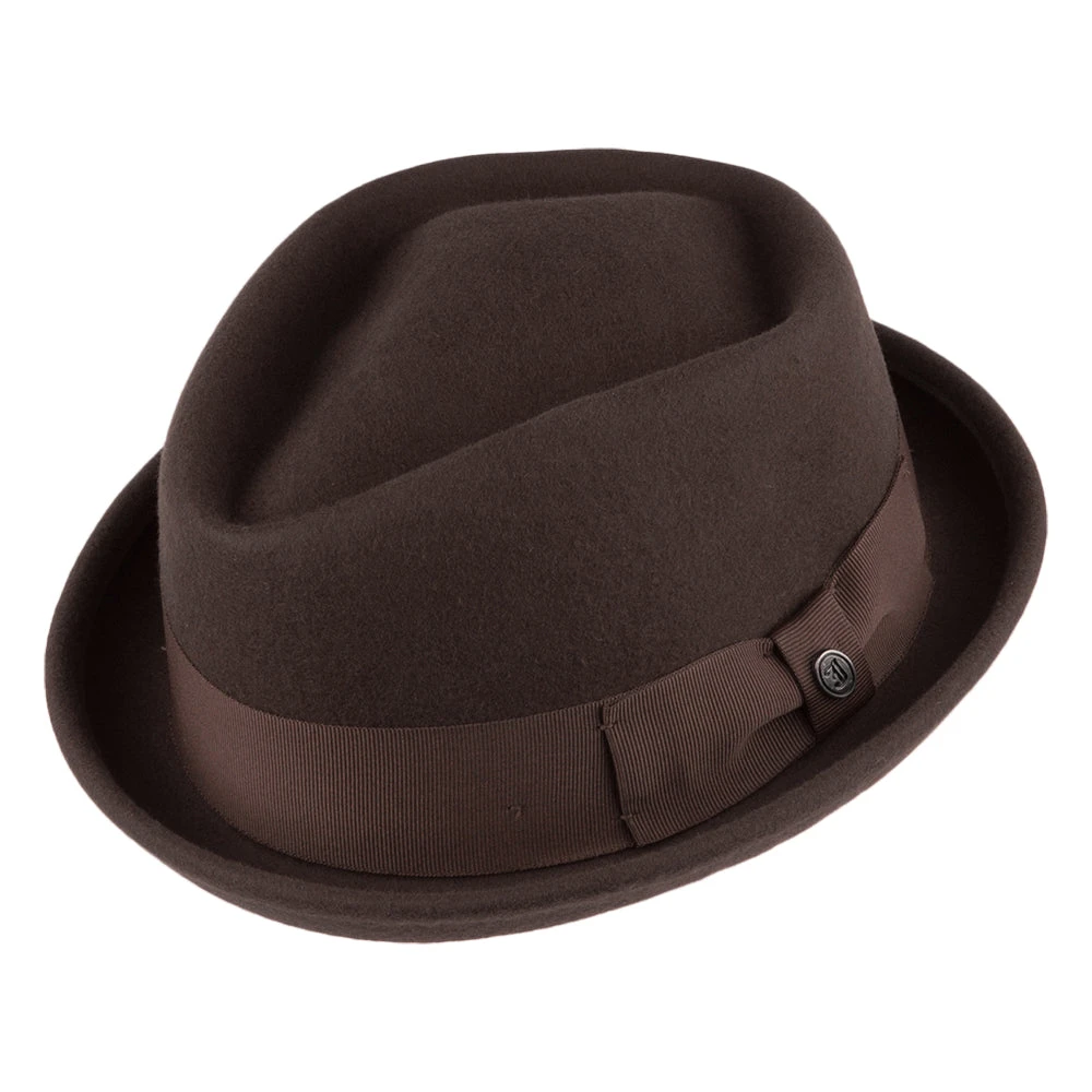 Jaxon & James Crushable Diamond Crown Pork Pie Hat - Brown - Image 3
