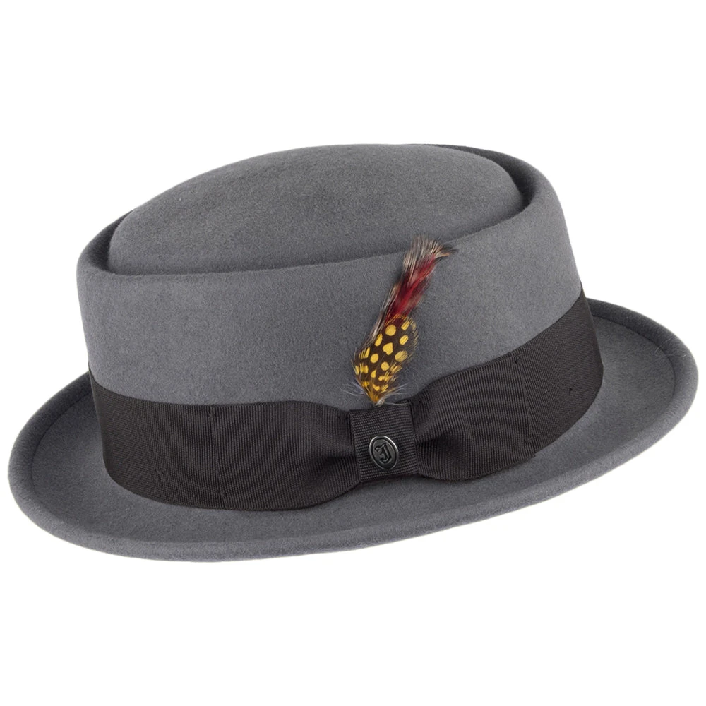 Jaxon & James Crushable Wool Pork Pie Hat - Grey - Image 3