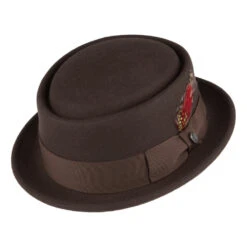 Jaxon & James Crushable Wool Pork Pie Hat - Brown