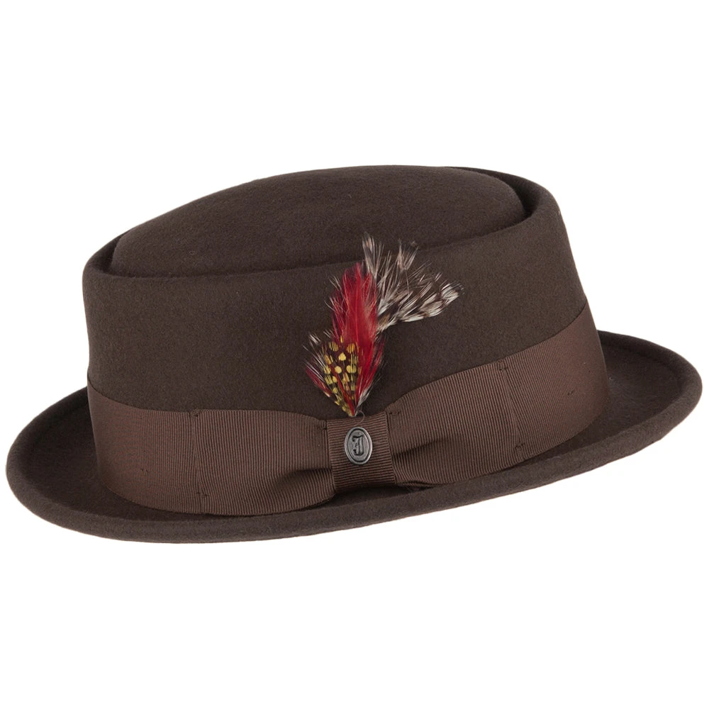Jaxon & James Crushable Wool Pork Pie Hat - Brown - Image 3