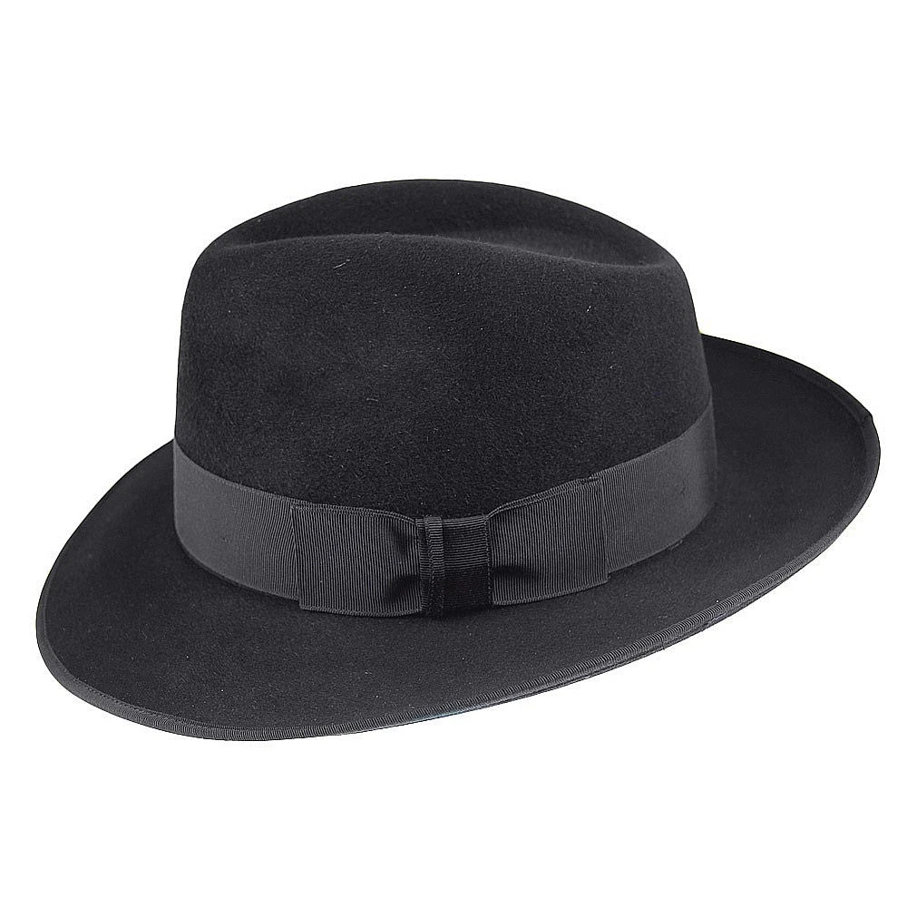 Christys Hats Gangster Fur Felt Fedora Hat - Black - Image 2