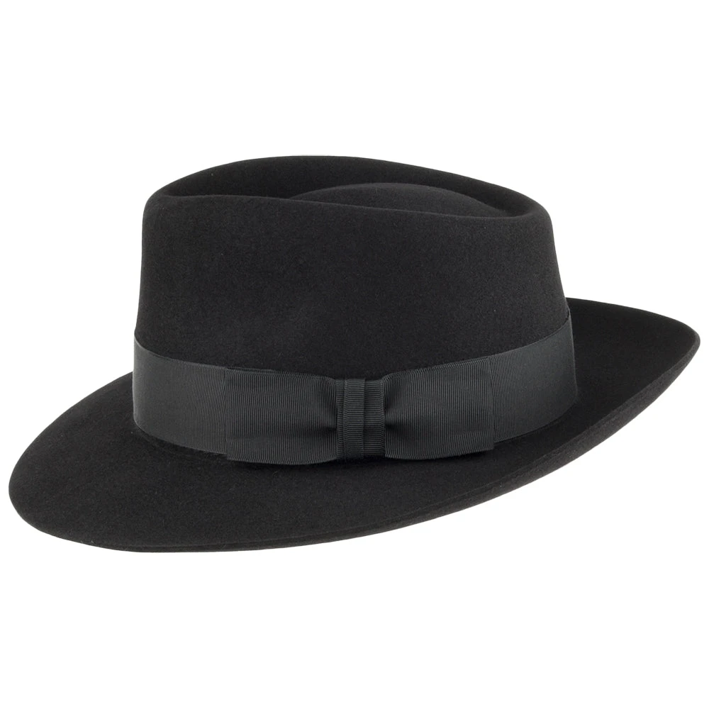 Christys Hats Casablanca Fur Felt Fedora Hat - Black - Image 2