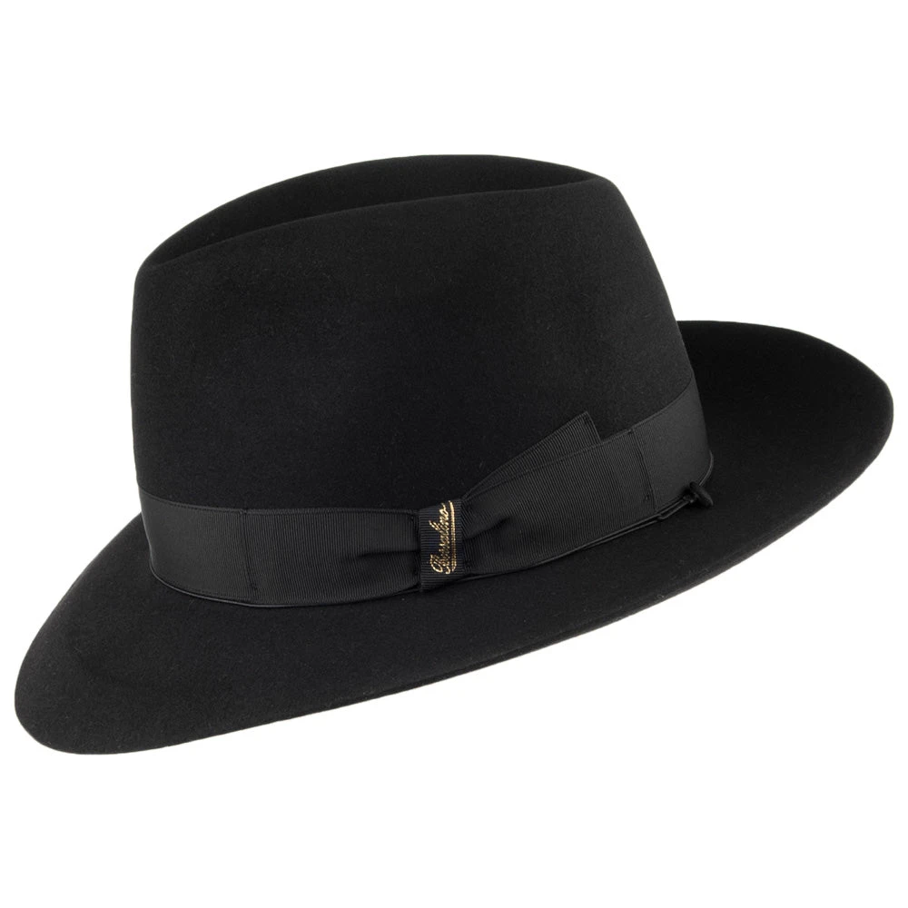 Borsalino Avalon Fur Felt Fedora Hat - Black - Image 2