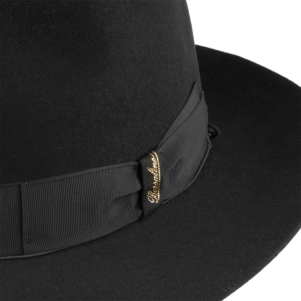 Borsalino Avalon Fur Felt Fedora Hat - Black - Image 3