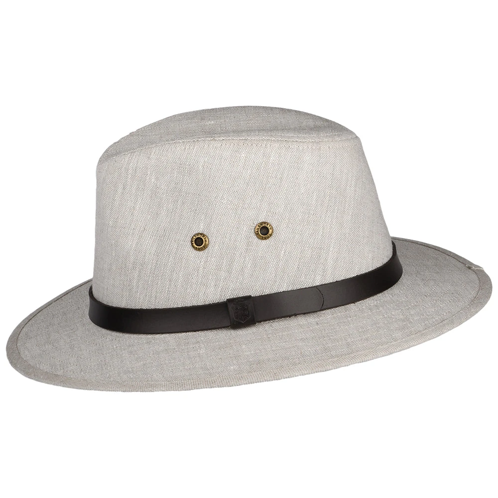 Failsworth Hats Irish Linen Safari Fedora Hat - Natural Mix - Image 2