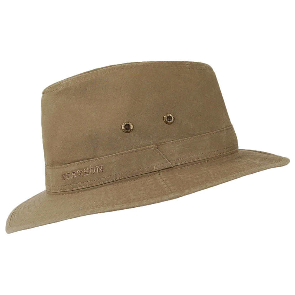 Stetson Hats Organic Cotton Crushable Safari Fedora Hat - Khaki - Image 2