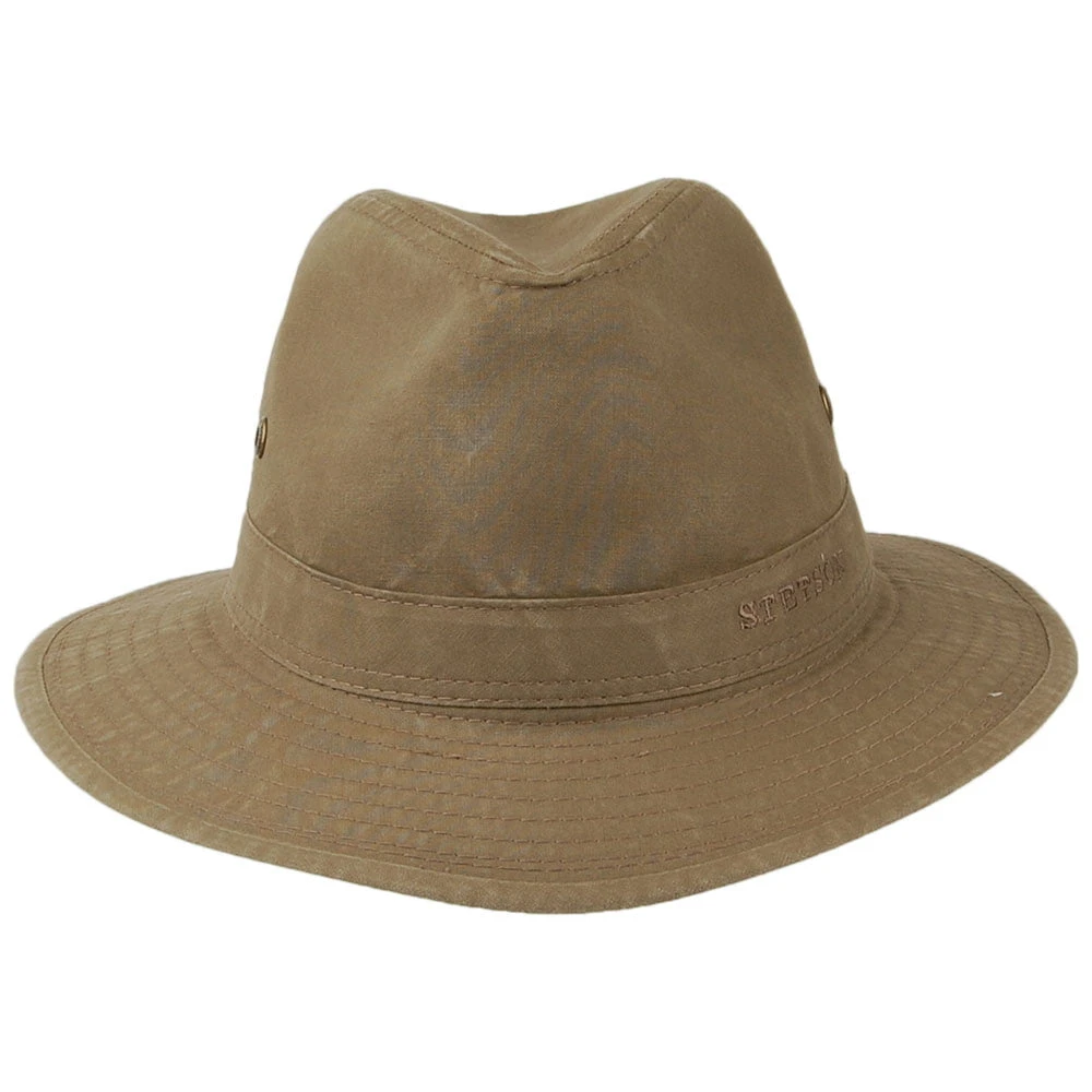 Stetson Hats Organic Cotton Crushable Safari Fedora Hat - Khaki - Image 3
