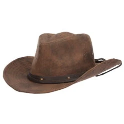 Dorfman Pacific Hats Danum Distressed Twill Outback Hat - Brown