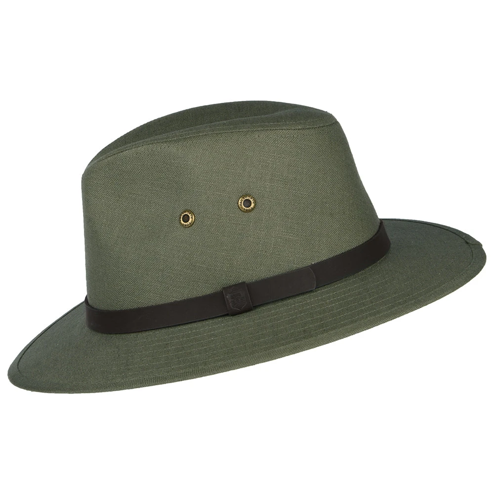 Failsworth Hats Irish Linen Safari Fedora Hat - Khaki - Image 2