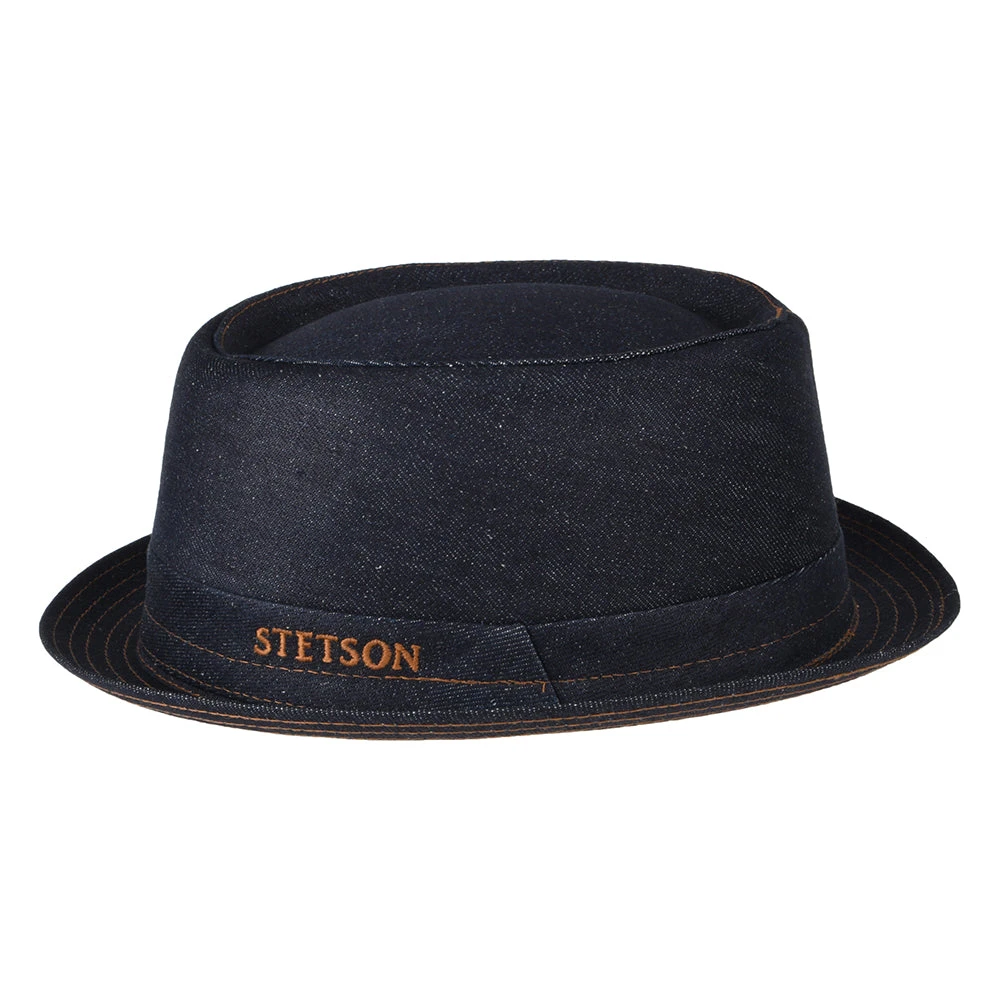 Stetson Hats Denim Pork Pie Hat - Dark Blue - Image 2