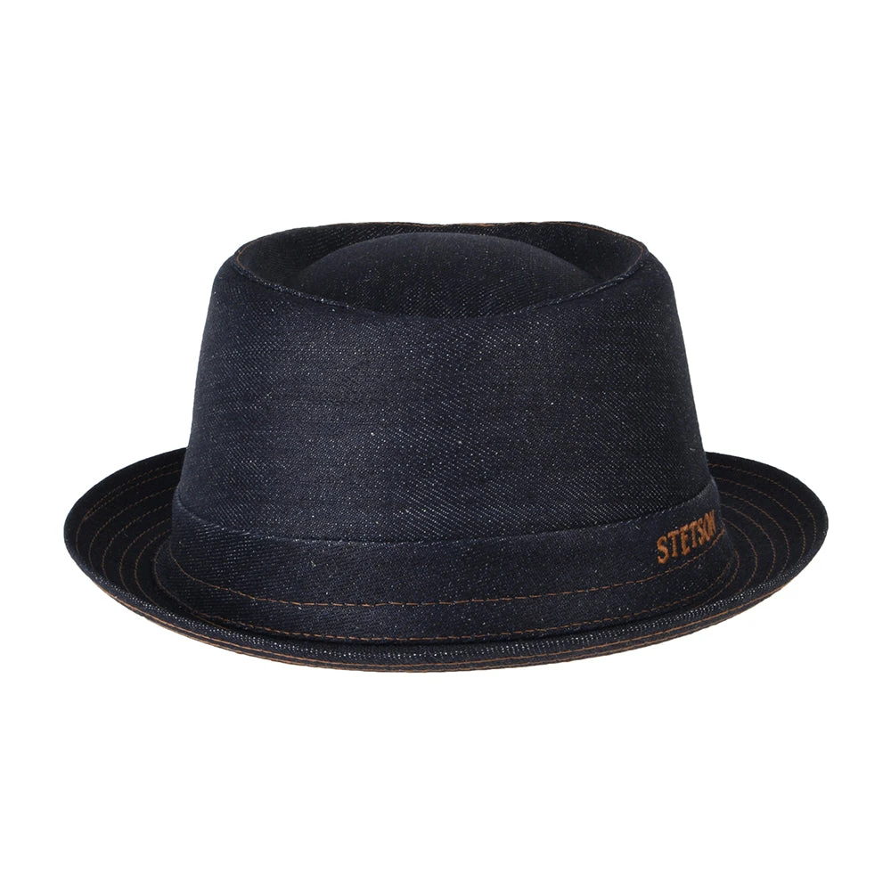 Stetson Hats Denim Pork Pie Hat - Dark Blue - Image 3