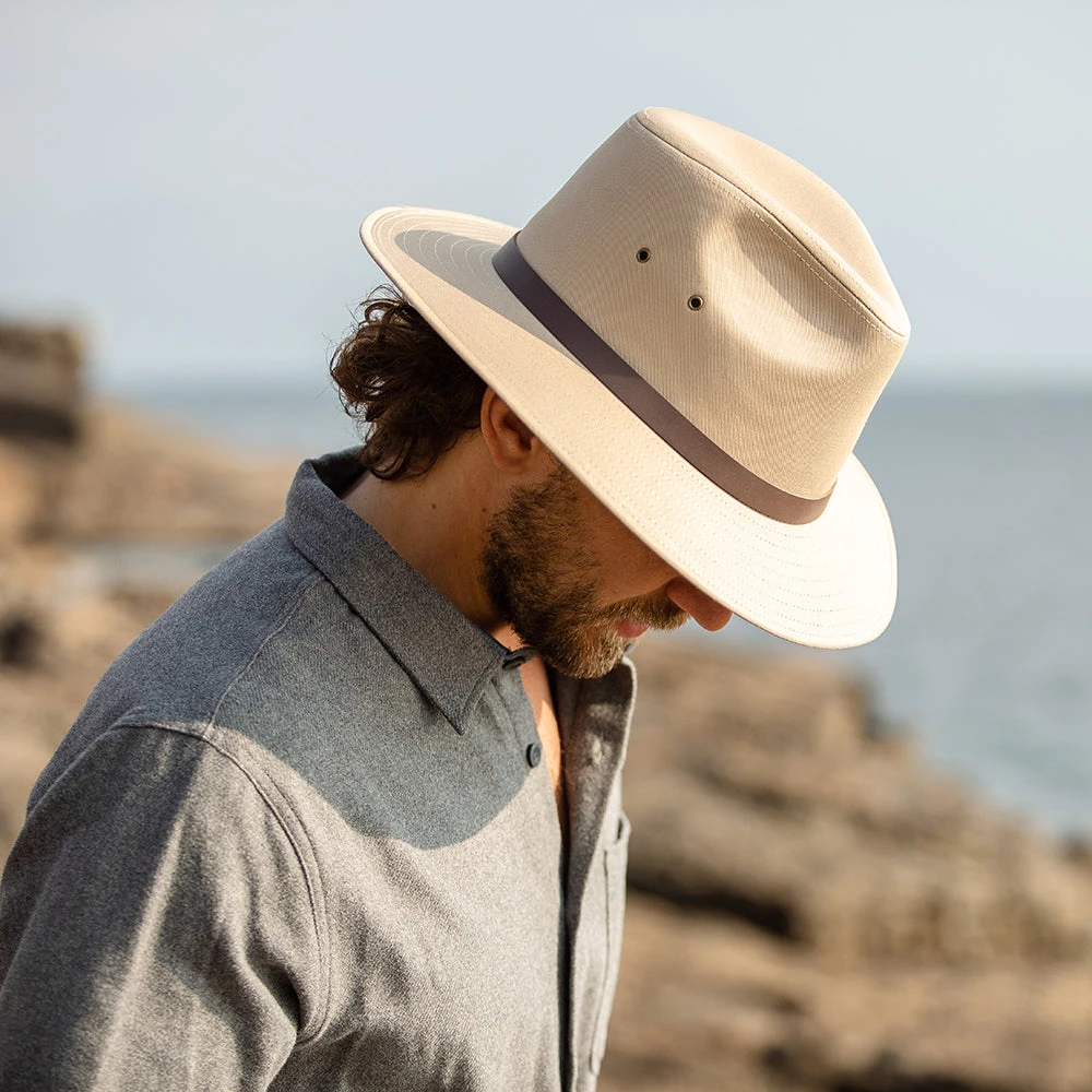 Jaxon & James Cotton Safari Fedora Hat - British Tan - Image 3