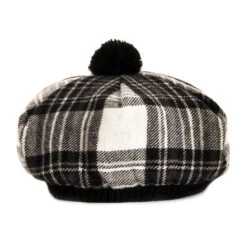 Lochcarron Of Scotland Lambswool Tam O' Shanter Hat - Stewart Dress Grey