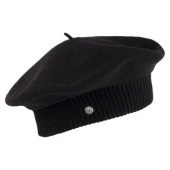 Héritage Par Laulhère Hats Parisienne Merino Wool Beret - Black