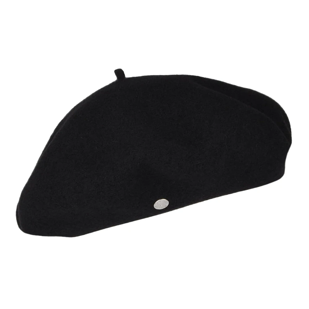 Héritage Par Laulhère Hats Authentique Merino Wool Beret - Black