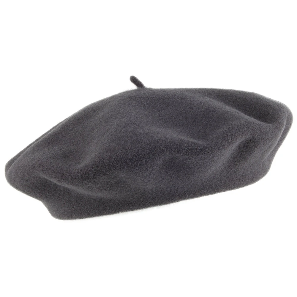 Héritage Par Laulhère Hats Authentique Merino Wool Beret - Charcoal - Image 2