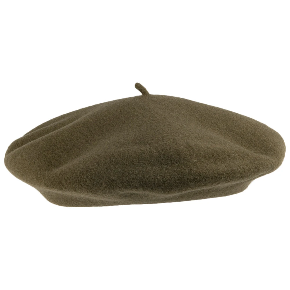 Héritage Par Laulhère Hats Authentique Merino Wool Beret - Olive - Image 2