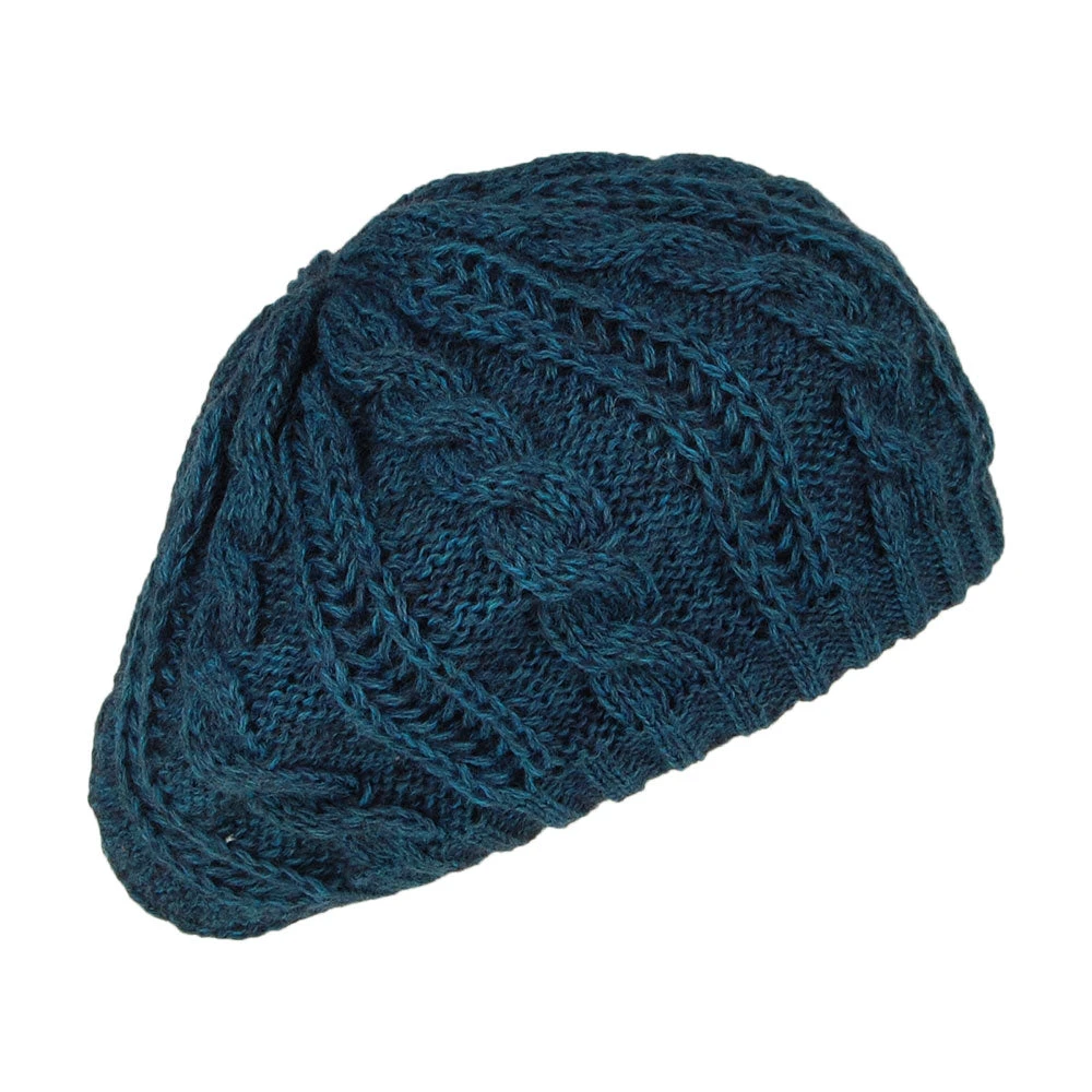 Whiteley Hats Cable Knit Beret - Teal - Image 2