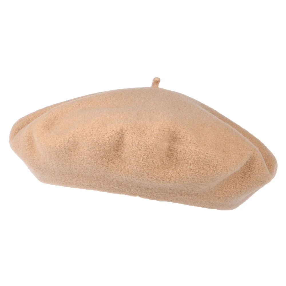 Héritage Par Laulhère Hats Authentique Merino Wool Beret - Light Sand - Image 2