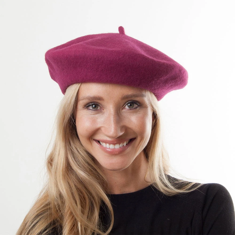 Jaxon & James Wool Beret - Raspberry - Image 2
