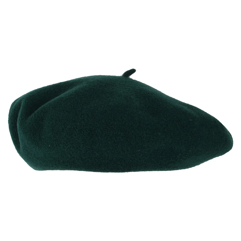 Héritage Par Laulhère Hats Authentique Merino Wool Beret - Dark Green