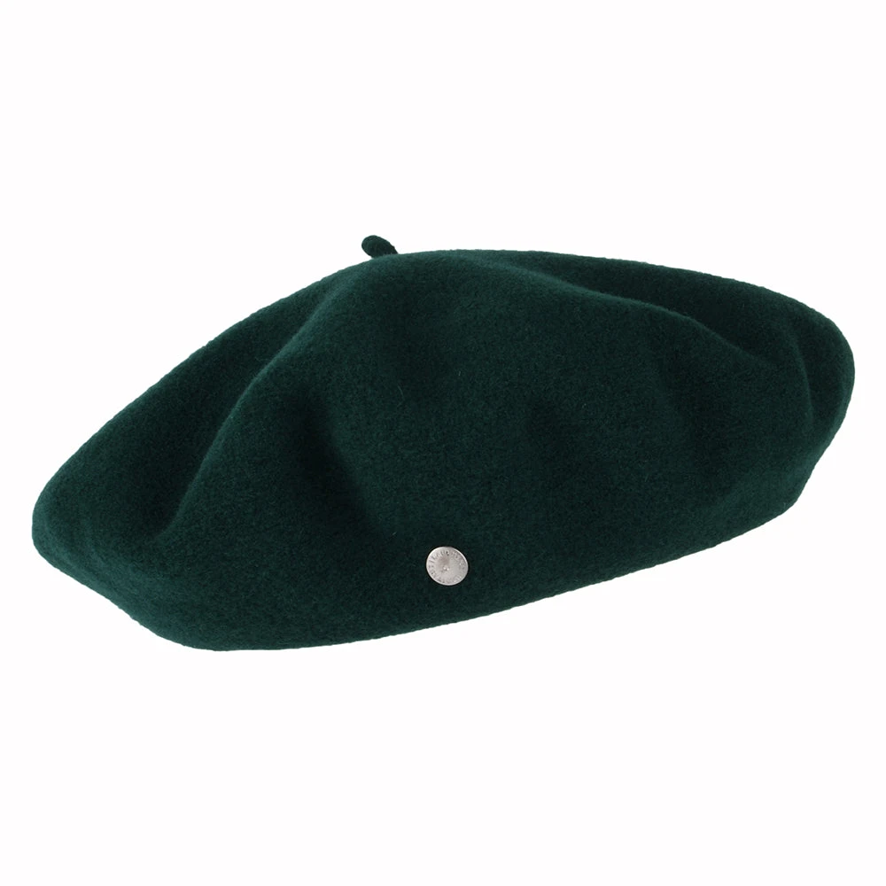 Héritage Par Laulhère Hats Authentique Merino Wool Beret - Dark Green - Image 2