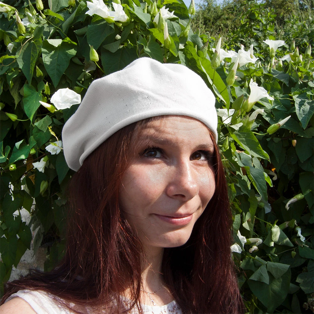Parkhurst 10.5 Inch Cotton Beret - White - Image 2