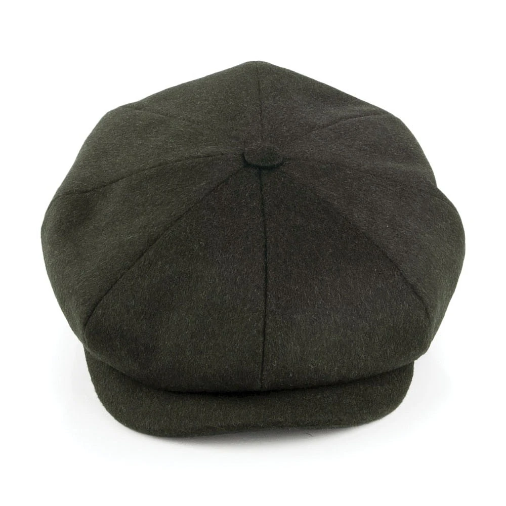 City Sport Loden Wool Newsboy Cap - Dark Green - Image 2