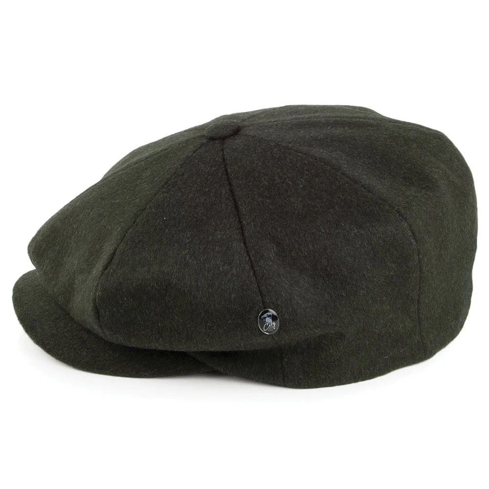 City Sport Loden Wool Newsboy Cap - Dark Green - Image 3