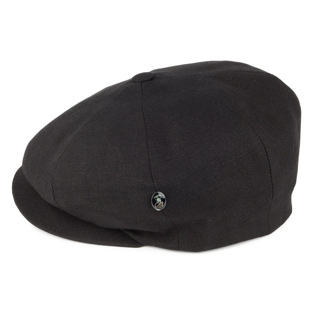 City Sport Linen Newsboy Cap - Black - Image 3