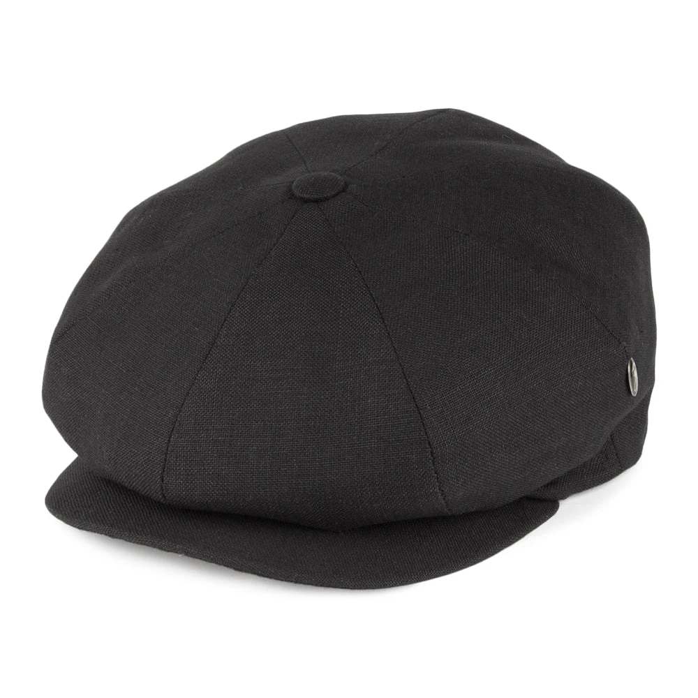 City Sport Linen Newsboy Cap - Black