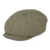 Stetson Hats Hatteras Washed Organic Cotton Newsboy Cap - Olive