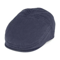 Stetson Hats Paradise Cotton Flat Cap - Navy Blue