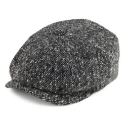 Stetson Hats Donegal Tweed Hatteras Newsboy Cap - Charcoal