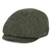Failsworth Hats Harris Tweed Herringbone Carloway Newsboy Cap - Forest