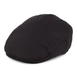 Jaxon & James Pure Wool Harlem Flat Cap - Black
