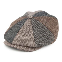 Jaxon & James Herringbone Patch Newsboy Cap - Multi-Coloured